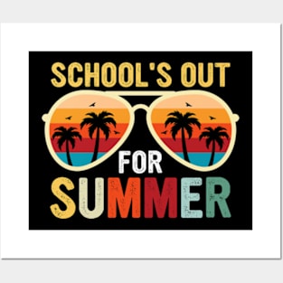 Retro Schools Out For Summer Last Day Of School Posters and Art